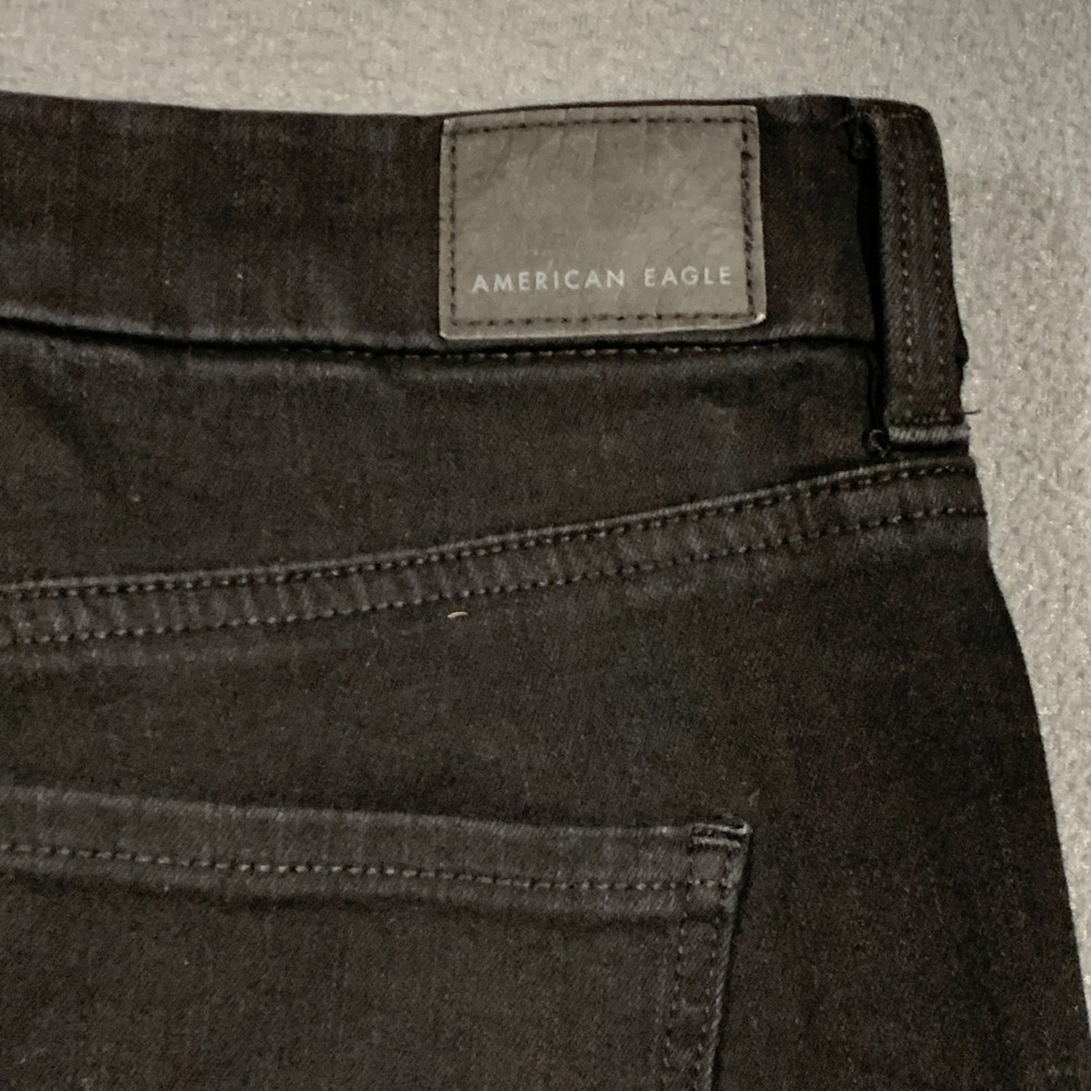 American Eagle Dream Jean Jegging Women 8 Black Ripped Knee Distressed High Rise - Picture 8 of 10